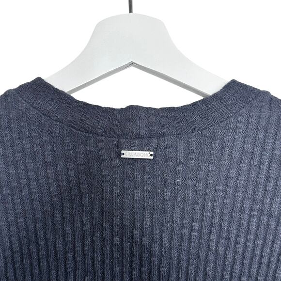 Billabong Dawn Long Sleeve Ribbed Mini Dress in Gray - Picture 8 of 9